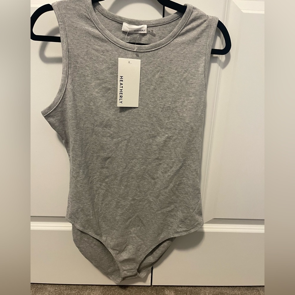 Heatherly sleeveless ribbed bodysuit, size XL, NWT